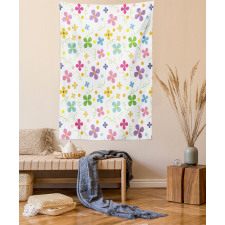 Spring Daisies Dots Sketch Tapestry