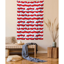 Horizontal Wavy Stripes Tapestry