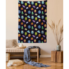 UFOs and Abstract Planet Tapestry