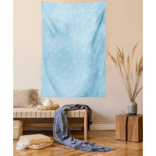 Soft Snowfall on Blue Tapestry