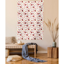 Autumn Hedgehog Acorns Tapestry