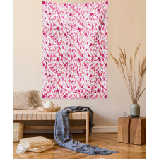 Pinkish Curls Soft Hearts Tapestry