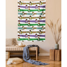 Dachshunds in Clothes Tapestry