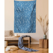 Ocean Waves Doodle Tapestry