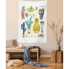 Mexican Motifs Taco Tapestry