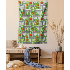 Birds Eye View Map Design Tapestry