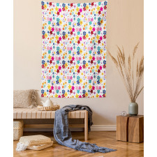 Faces Dots and Circles Tapestry