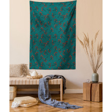 Red Berry Christmas Rustic Tapestry