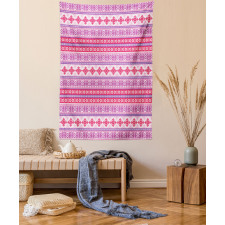 Geometric Snow December Tapestry