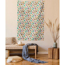 Cheerful Cartoon Native Tapestry