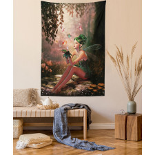 Girl Wings Butterflies Tapestry