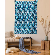 Geometric Blue Shades Tapestry