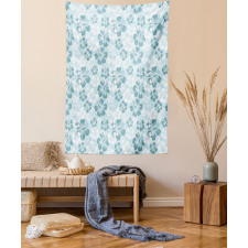 Faded Flower Silhouettes Tapestry