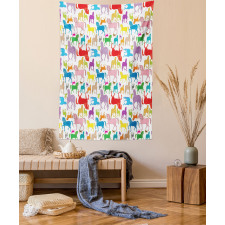 Abstract Stallions Wild Tapestry