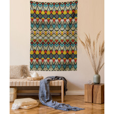 Folk Art Sharp Motifs Tapestry