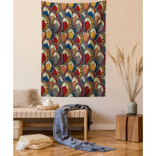 Abstract Paisley Motifs Tapestry