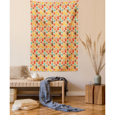 Colorful Paw Print Tapestry