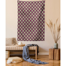 Hand Drawn Petals Dots Tapestry