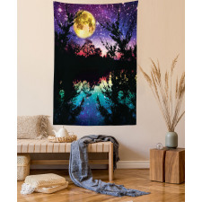 Night Sky Trees Tapestry
