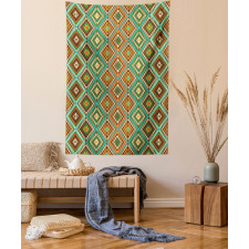 Retro Folk Accents Tapestry