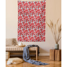 Doodle Flower Art Tapestry