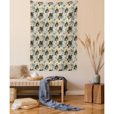 Birds Flowers Shapes Tapestry