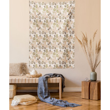 Retro Leaf Silhouettes Tapestry