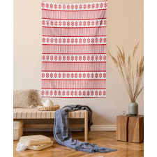 Winter Snowflakes Stripes Tapestry