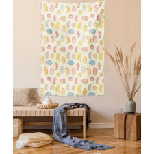 Dotted Floral Striped Tapestry