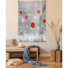 Stars Baubles Snow Tapestry