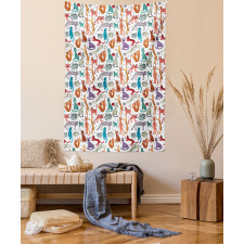 Colorful Sketch Composition Tapestry