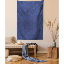 Heart Shapes on Denim Tapestry