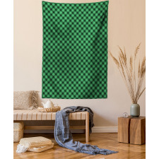 Diagonal Tartan Green Tapestry
