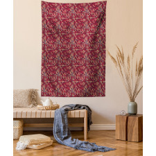 Foliage Silhouette Motif Tapestry