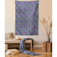 Cartoon Colorful Notes Tapestry