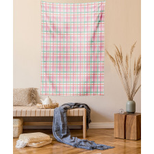 Pastel Color Checkered Tapestry