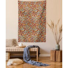 Nature Scroll Circles Tapestry