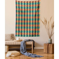 Grid Style Square Pattern Tapestry