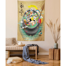 Cartoon Style Khimchi Pot Tapestry