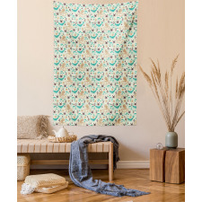 Cartoon Sea Creatures Tapestry