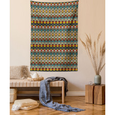 Retro Grunge Geometric Tapestry