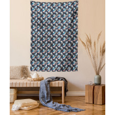 Cranes and Pinky Magnolia Tapestry