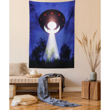 Night Scenery with Aliens Space Tapestry