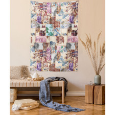 Grunge Abstract Floral Art Tapestry