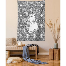 Young Lady with Wavy Hair Tapestry