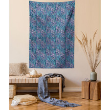 Sea Foliage Curly Stripes Tapestry