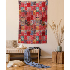 Ethnic Ornamental Squares Tapestry