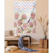 Zigzags Flowers and Birds Tapestry