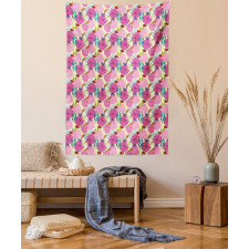 Colorful Leaves Splashes Tapestry