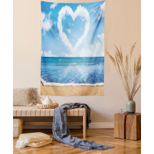 Clouds Heart Shape Tapestry